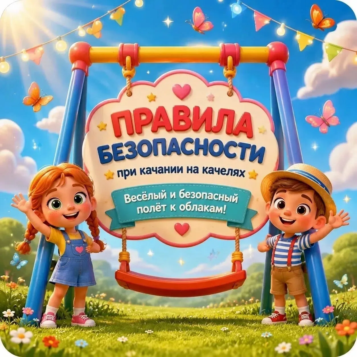 Правила безопасности при качании на качелях🎠🎡