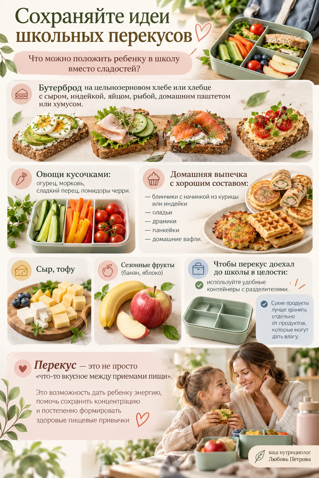 Сохраняйте идеи школьных перекусов ❤️👇