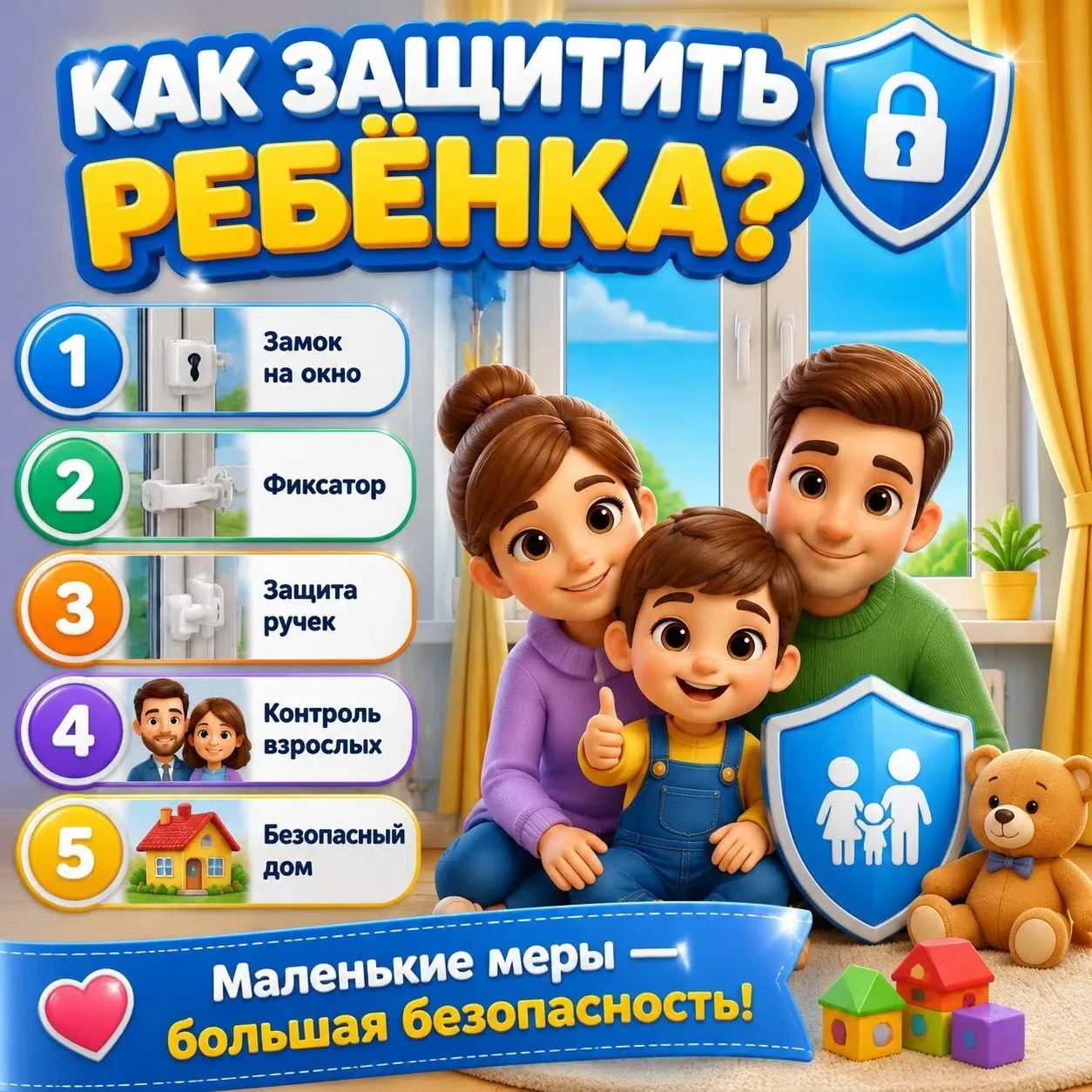 ☀️ Лето, открыты окна — и так хочется впустить свежий воздух! Но для малышей окно может быть источни