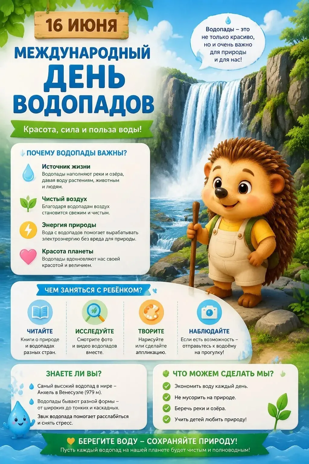 Шум, пена и миллионы брызг! 🌊💦
Сегодня любуемся водопадами даже без поездки в горы.

Почему вода п