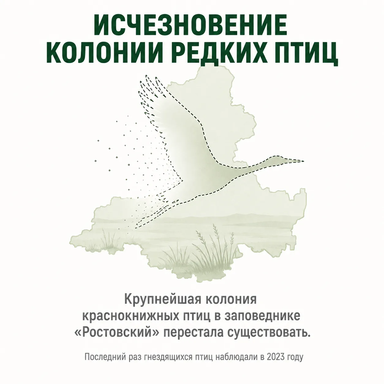 Крупнейшая колония краснокнижных птиц исчезла из заповедника «Ростовский»