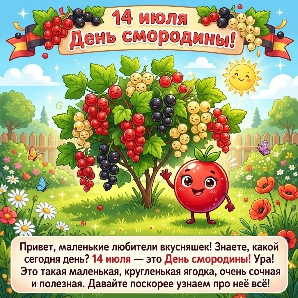 ✨️14 июля — День смородины! ✨️

Дорогие родители и друзья!

✨️Сегодняшний день посвящен одной из сам