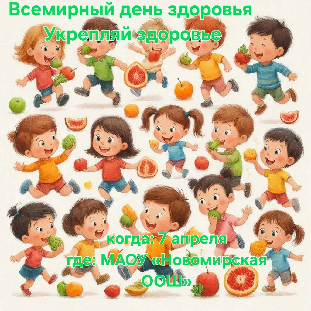 🌿 Всемирный день здоровья — 7 апреля в Новомирской школе!
