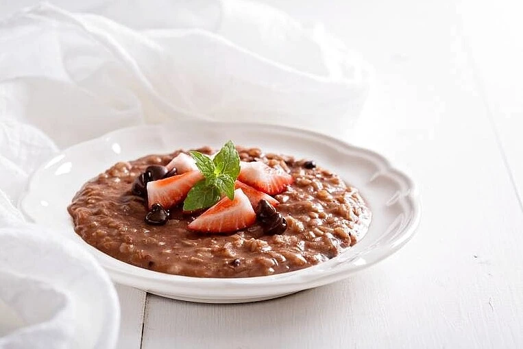 🍓 Шоколадная каша с клyбникой