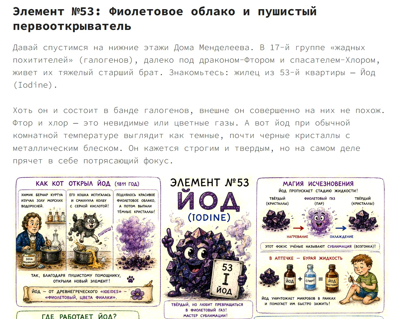 Новые главы в нашей химической энциклопедии по элементам из игры "Сон Менделеева":