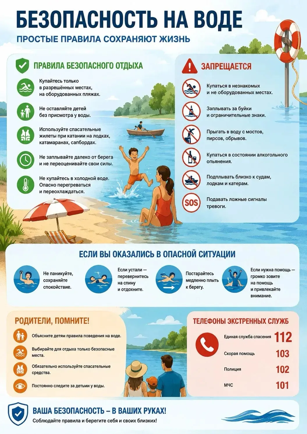 🌊 Безопасность на воде — прежде всего!