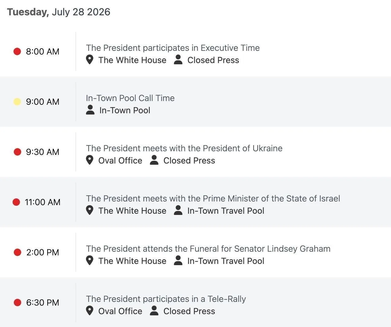 🇺🇦🇺🇸 Встреча Трампа и Зеленского состоится в 16:30 мск 28 июля, следует из рабочего графика амер