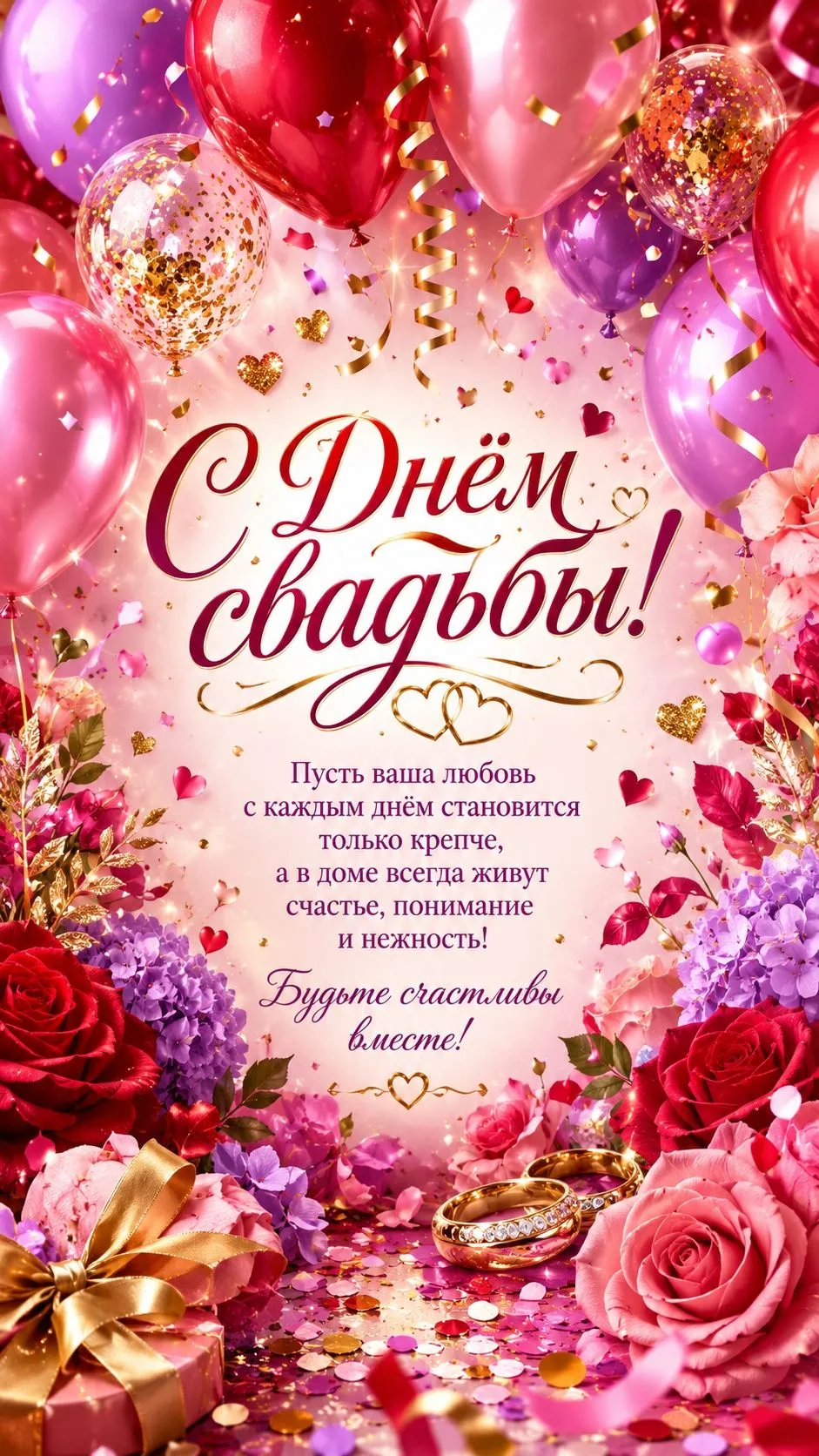 ❤️ Открытки с Днем Свадьбы