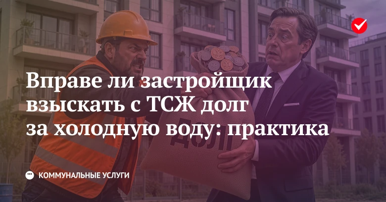 🔊 Узнайте, может ли застройщик взыскать с ТСЖ долг за холодную воду, поставленную по е...