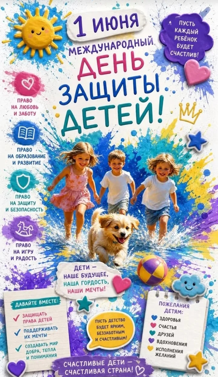 С Днем защиты детей! Пусть наши дети как можно дольше остаются детьми. Беззаботными, ве...