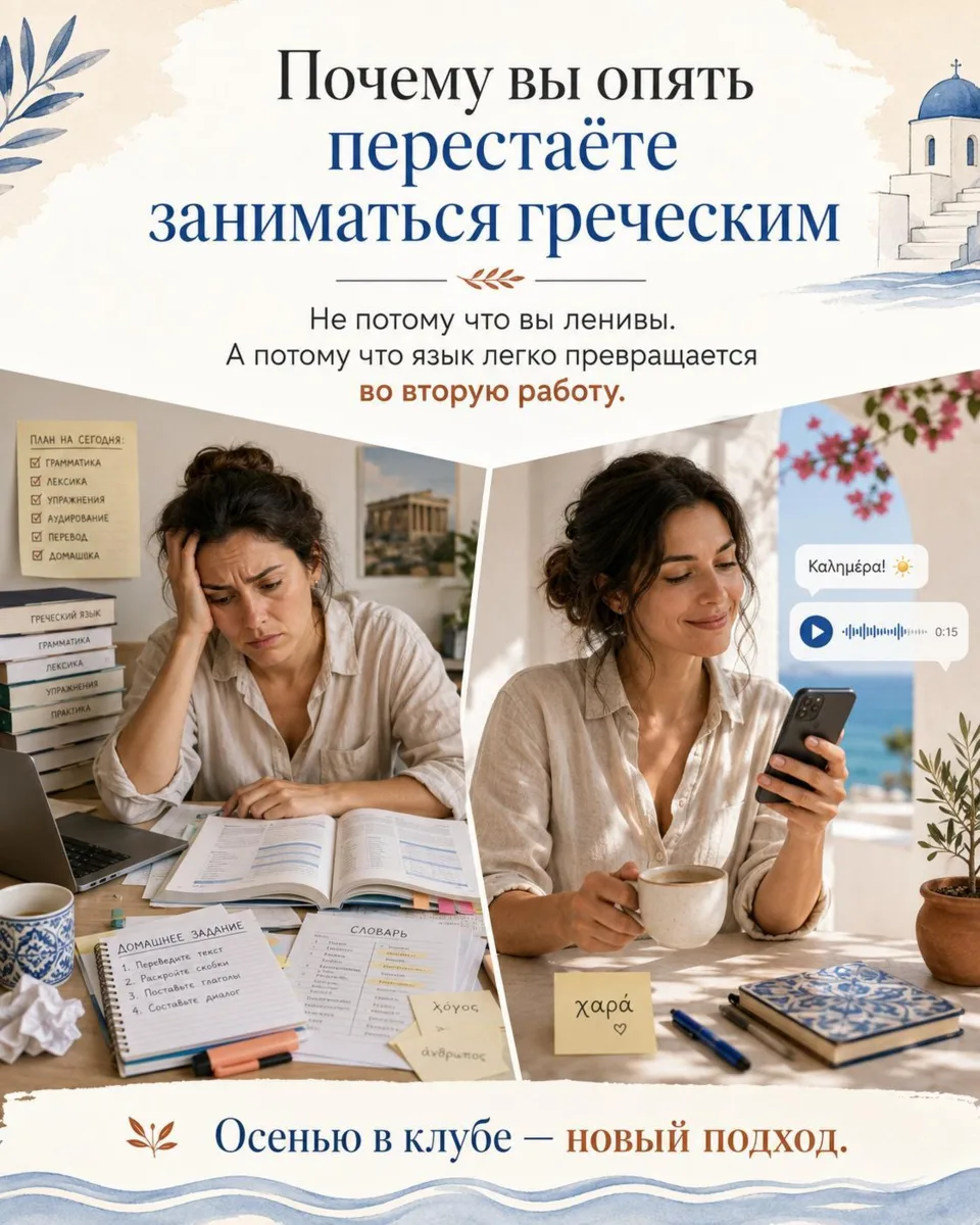 Почему вы опять перестаёте заниматься греческим