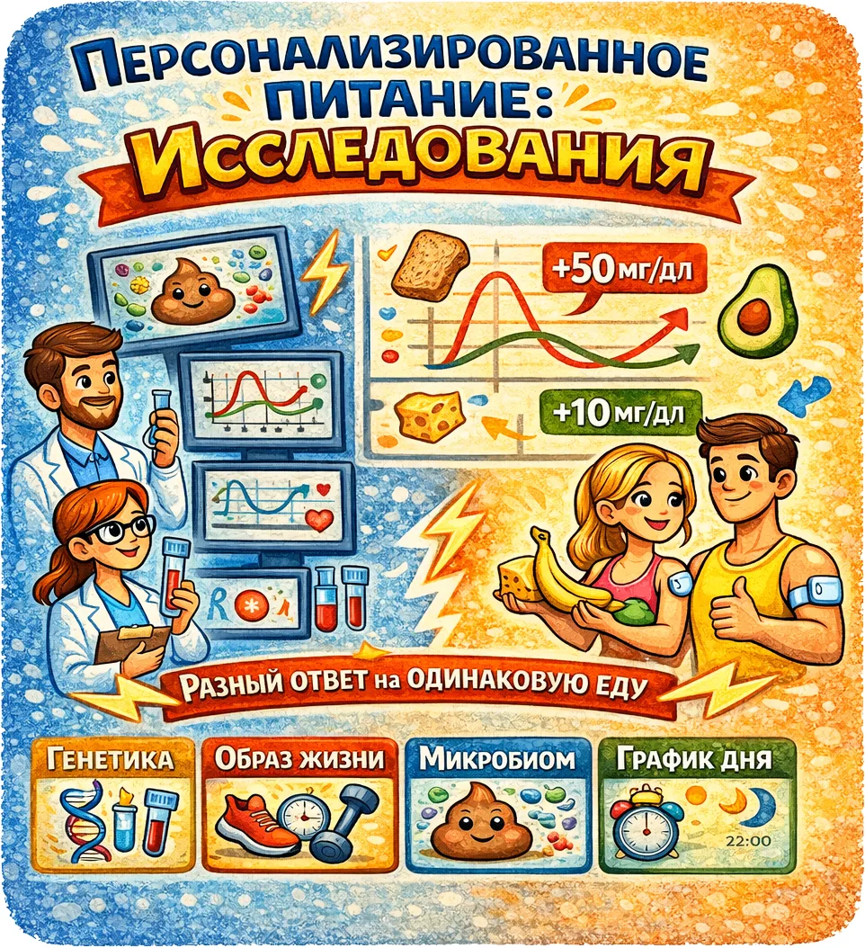 Одно из самых масштабных исследований об индивидуальном влиянии пищи на человека, показало, что влия