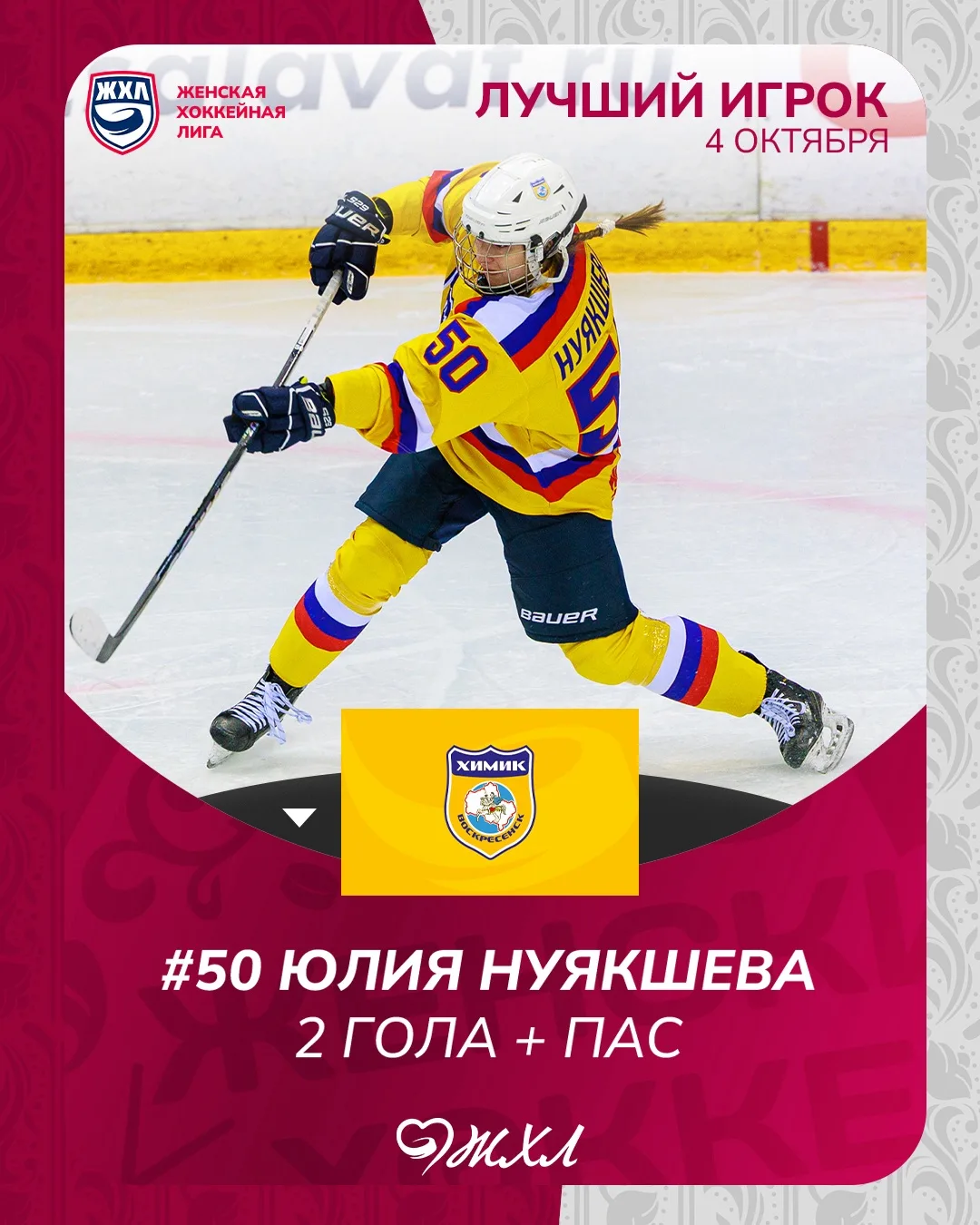Юлия Нуякшева 🧪 — лучший игрок 4 октября!