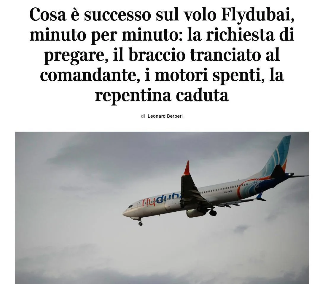 Второй пилот FlyDubai из Омана планировал убить командира, продолжить полет по обычному...