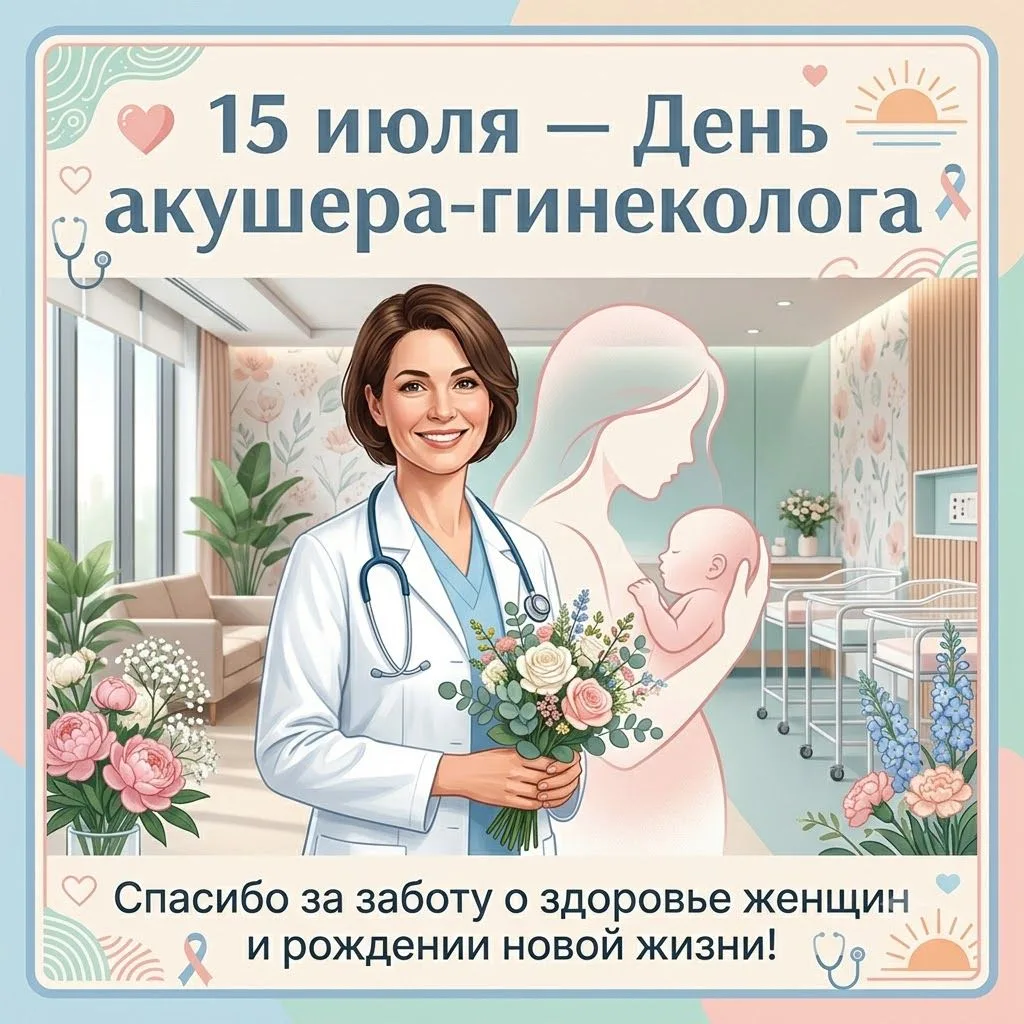 💐 С Днем акушера-гинеколога!

15 июля отмечается профессиональный праздник специалистов, которые ст