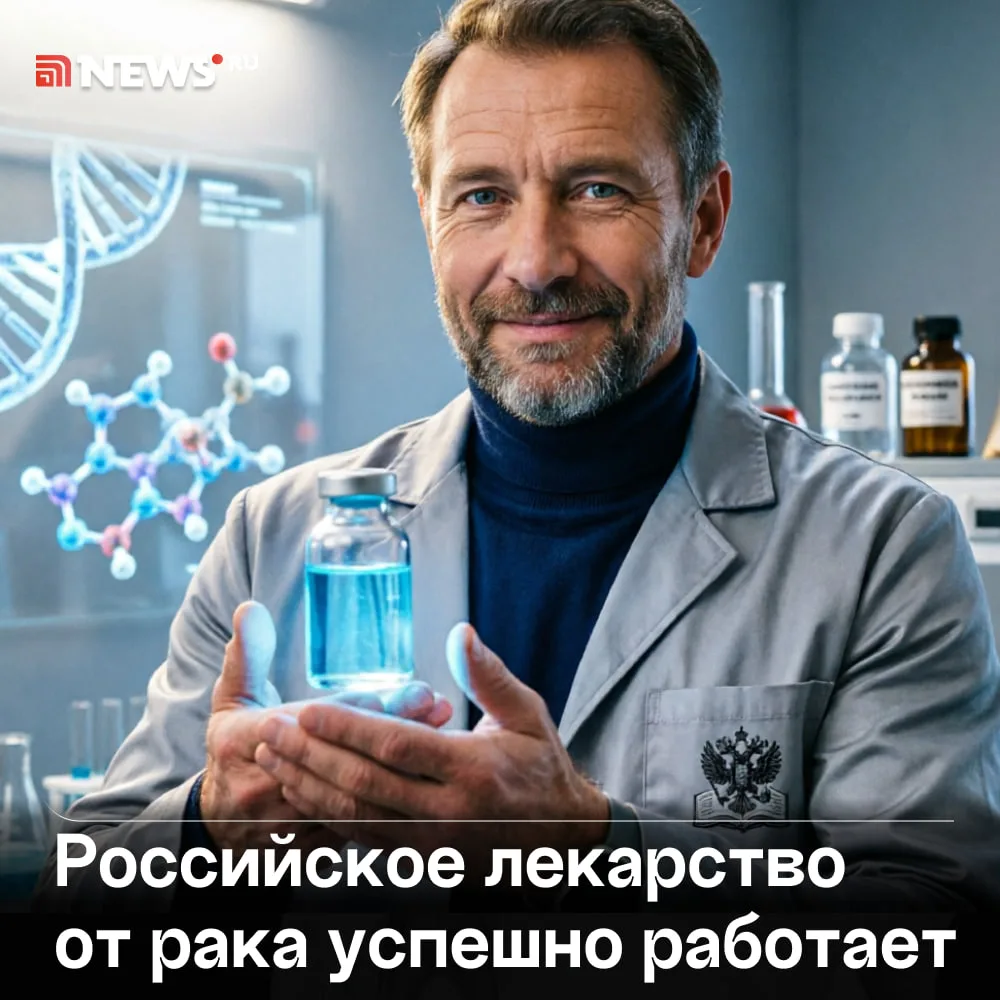 Российская вакцина от рака успешно работает. Первый пациент, получивший ее, чувствует себя хорошо.

