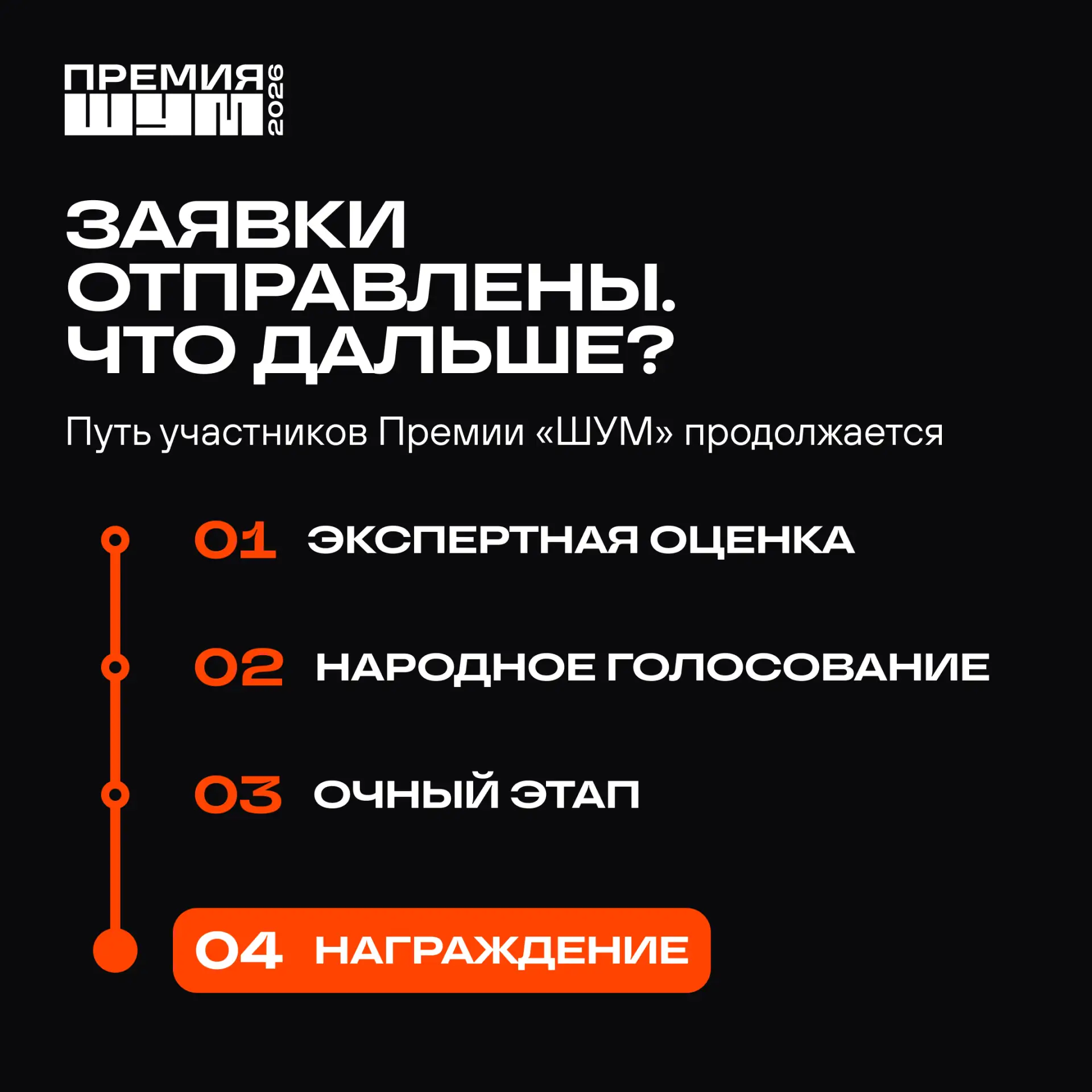 ⚡️ Регистрация на Премию «ШУМ» завершена, но одна возможность ещё открыта