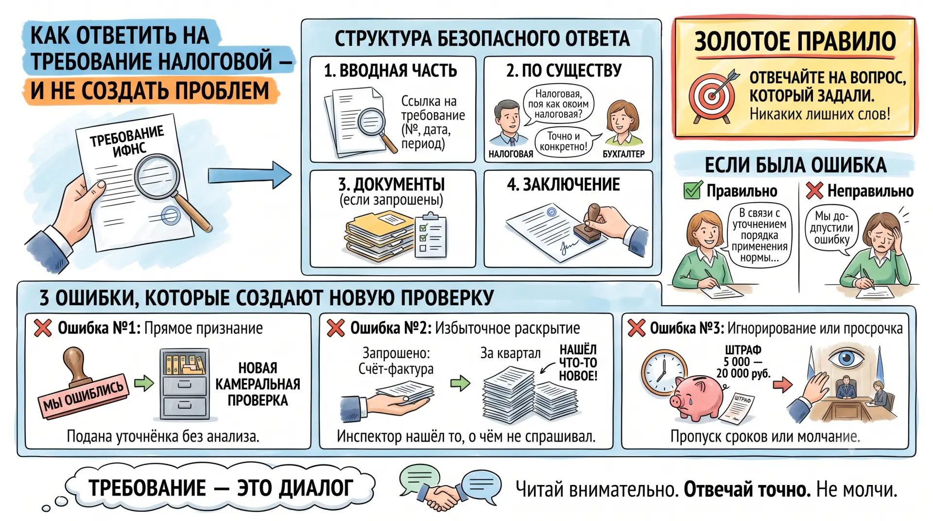 Как ответить на требование налоговой — и не создать себе проблем

Пришло требование от ИФНС.

Вы про