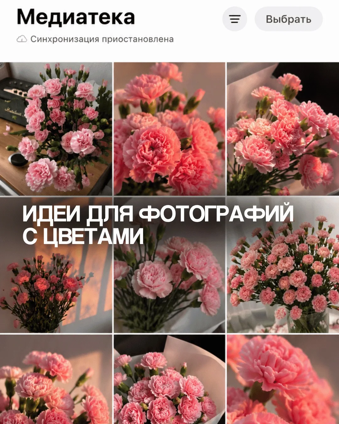 Вам подарили цветы? 🌸
Самое время сделать красивые фотографии 📸✨

В этой карусели собрали самые тр