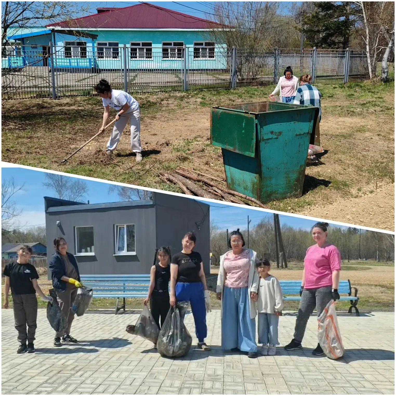 В Тымовском муниципальном округе  продолжаются субботники  образовательные учреждения д...