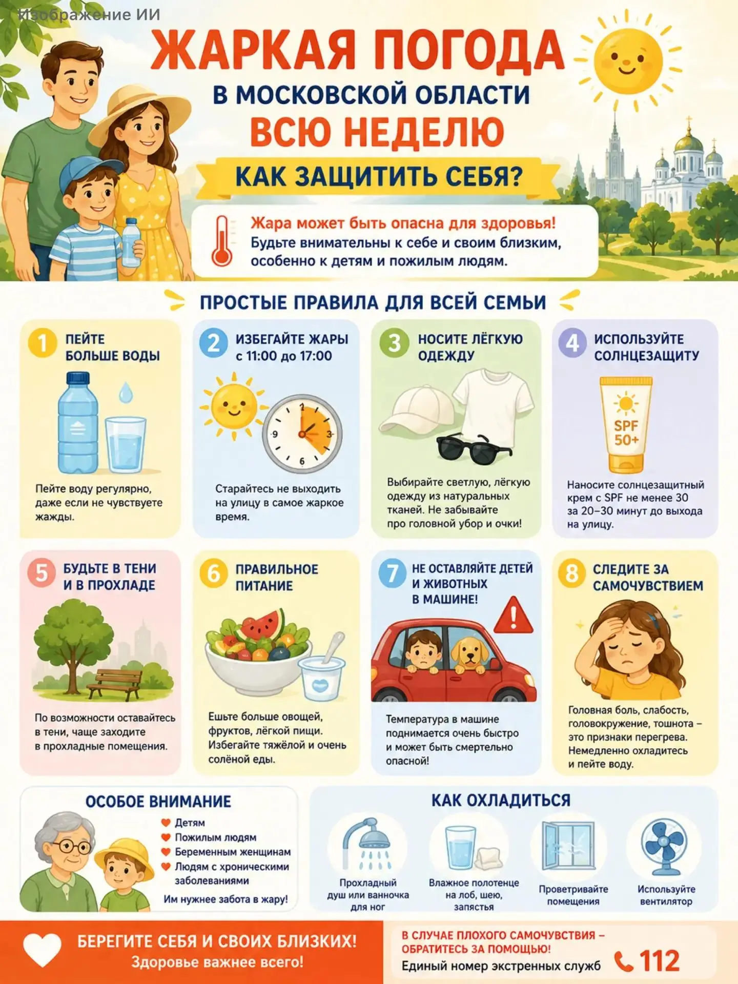 ☀🌡 ЖАРКАЯ ПОГОДА — БУДЬТЕ ОСТОРОЖНЫ!