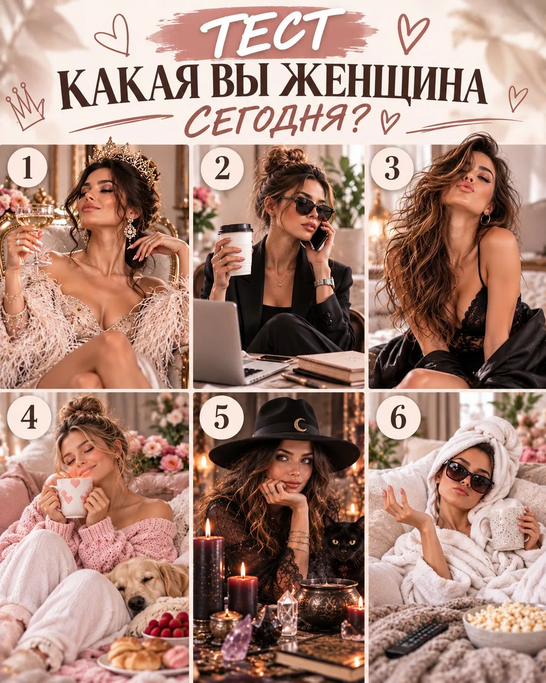 💋 ТЕСТ «КАКАЯ ВЫ ЖЕНЩИНА СЕГОДНЯ?»