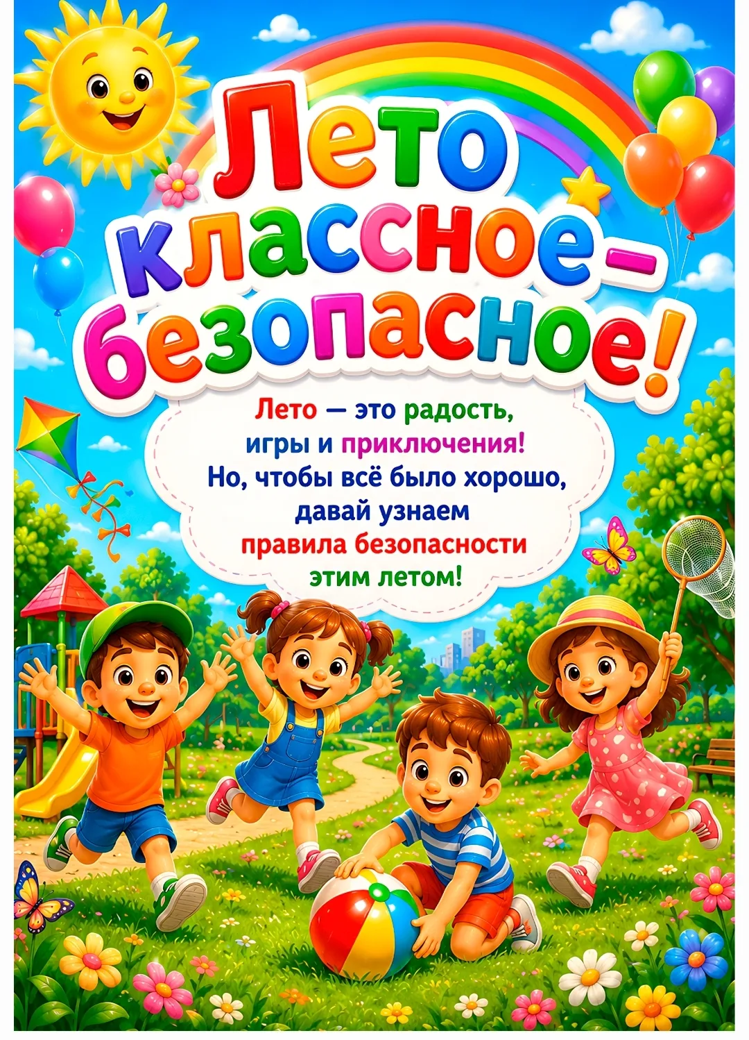 Лето классное — лето безопасное! ☀️🌳

Лето — это время веселья, солнца, купания и долгих прогулок. 