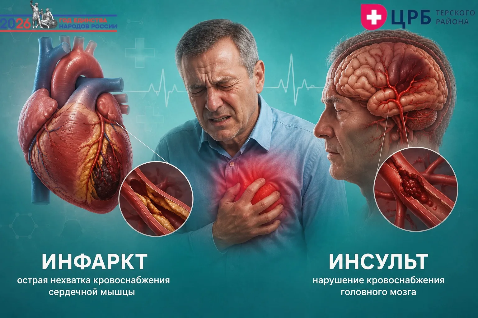 Инфаркт и инсульт — одни из самых опасных сердечно-сосудистых заболеваний, при которых ...