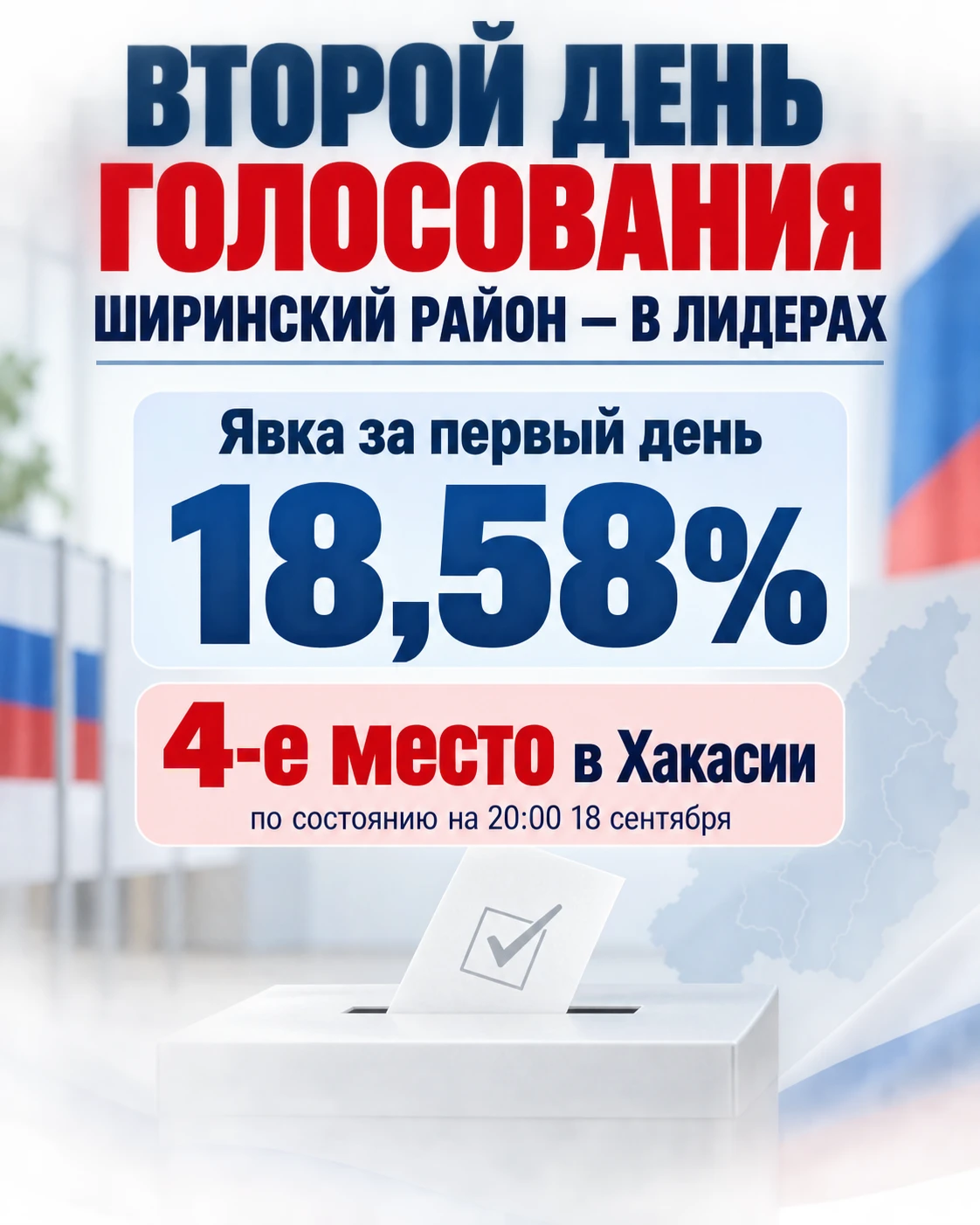 В Ширинском районе продолжается второй день голосования