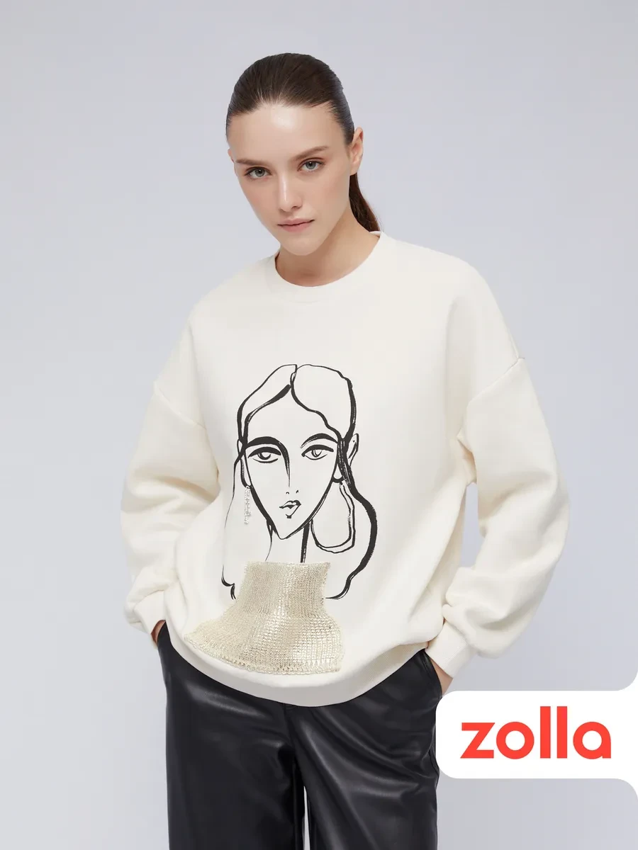 ⚡️ Женский утеплённый свитшот с аппликацией, Zolla