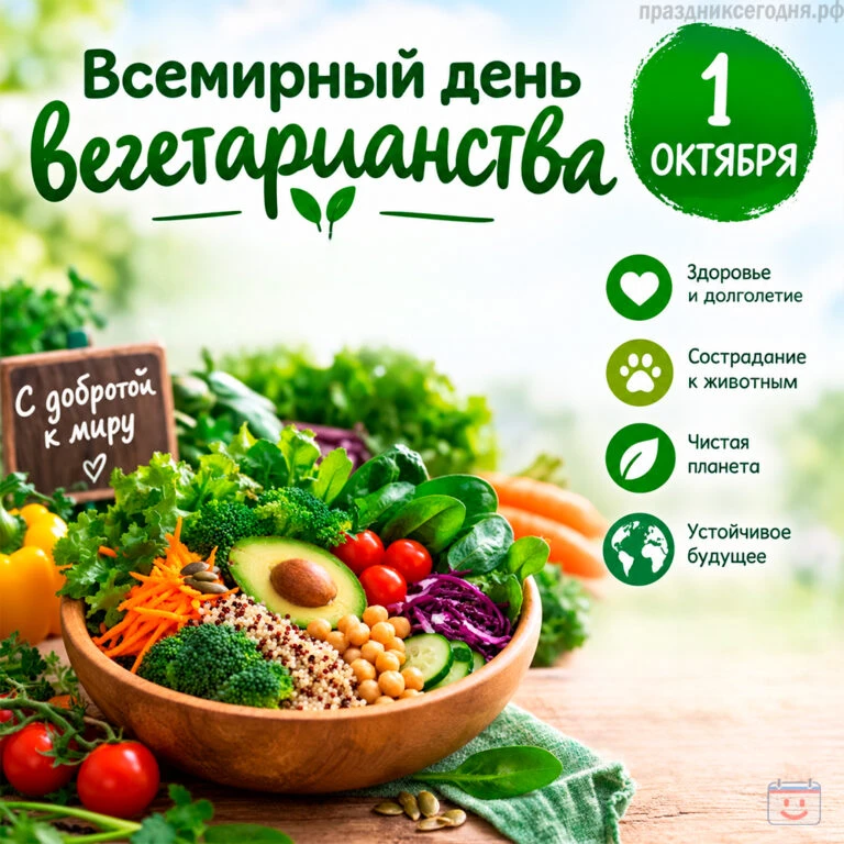 Сегодня стартует месяц вегетарианской осознанности: он начинается 1 октября, во Всемирн...