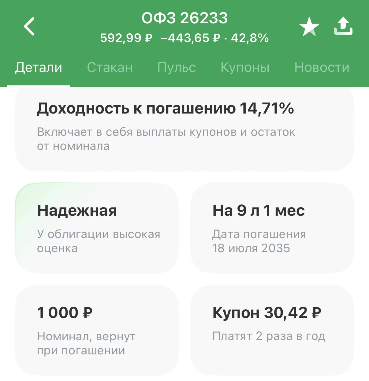 💼 Мой инвестиционный портфель 

Я держу деньги пока только в ОФЗ. Портфель выстроен по принципу куп