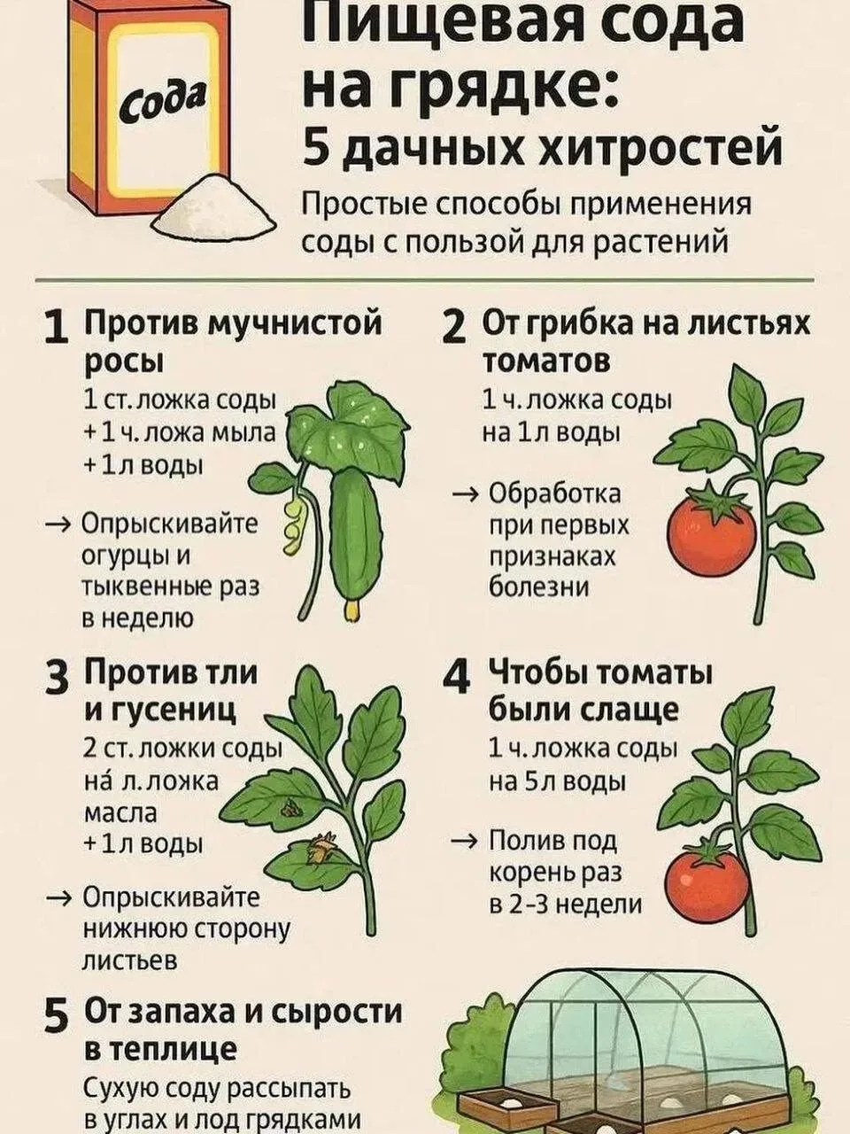 Пищевая сода на грядке: 5 дачных хитростей