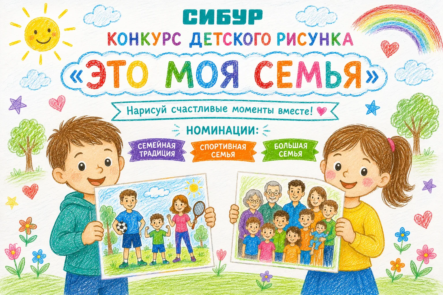 Внимание, юные художники и их родители СИБУР-РТ!  
Мы объявляем старт конкурса рисунков «Это моя сем