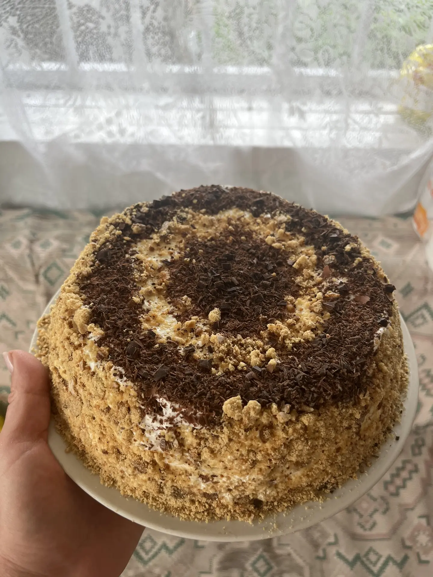 Я приготовила тортик, получился вкусный, всем понравился.