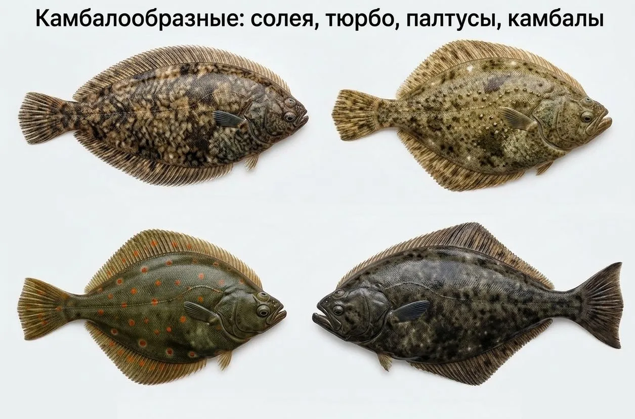 Это донные рыбы с абсолютно плоским телом. Многие из них ведут довольно оседлый образ ж...