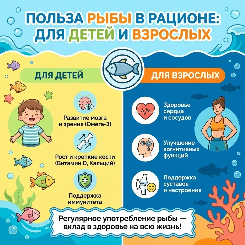🐟 Секрет «морского интеллекта»: 
почему рыба — суперфуд для всей семьи?

Вы знали, что рыбу называю