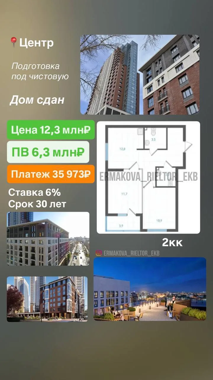 Что купили наши клиенты за эту неделю👇🏼 

🔥Квартира в центре по семейной ипотеке с платежом 35 97