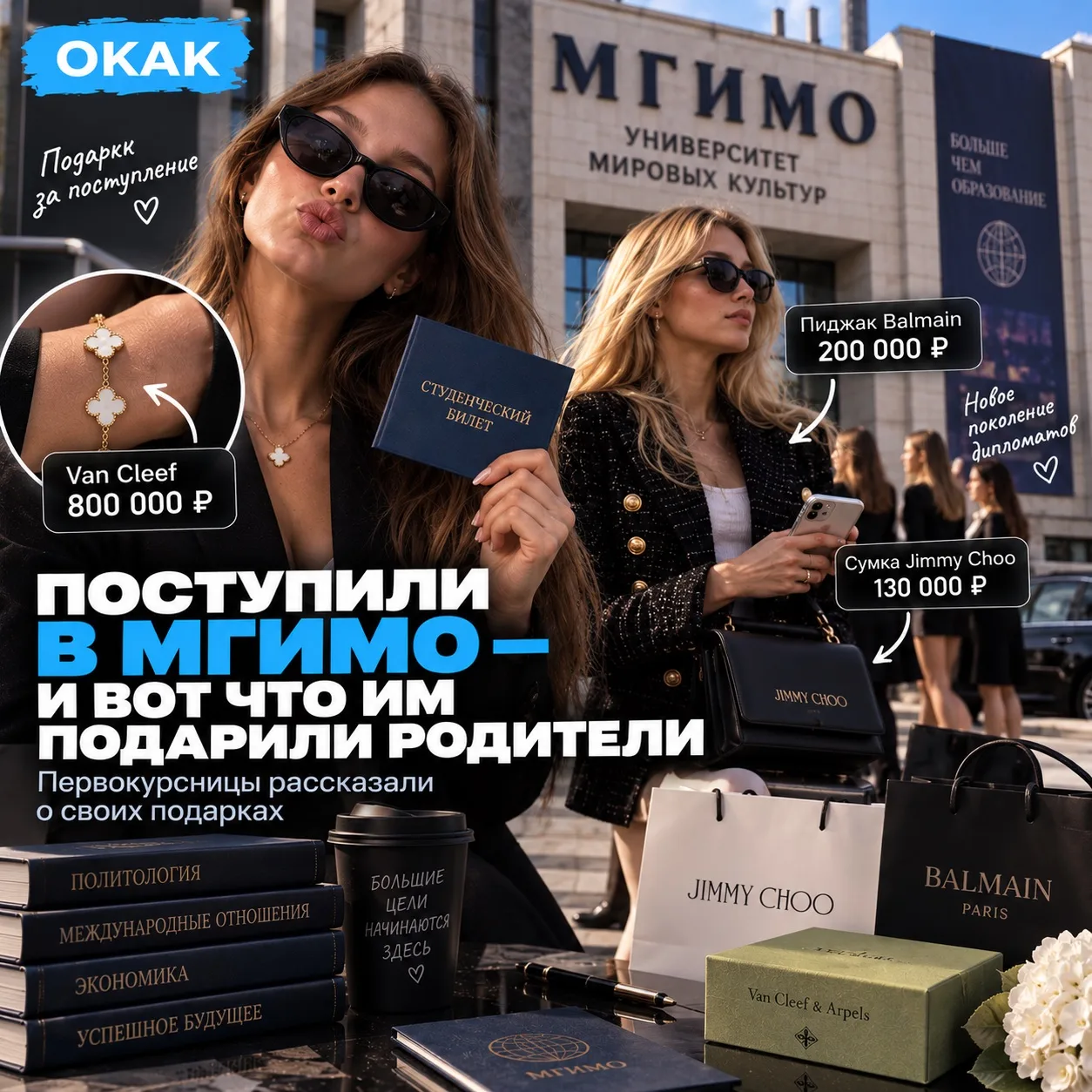 🎓 Поступили в МГИМО — и вот что им подарили родители.