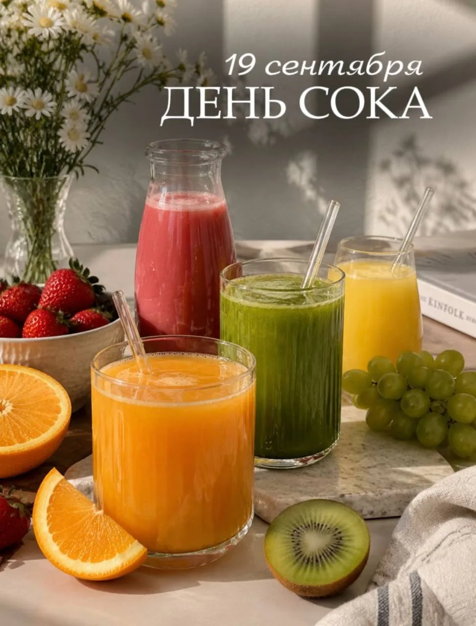 19 СЕНТЯБРЯ — ДЕНЬ СОКА!🍒🍋🍓🍊