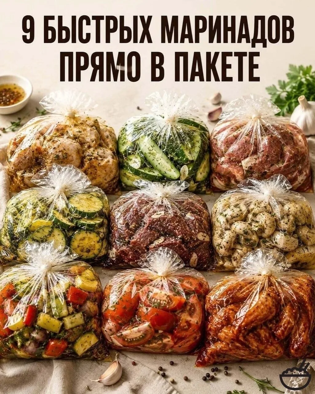 9 быстрых маринадов прямо в пакете 🔥