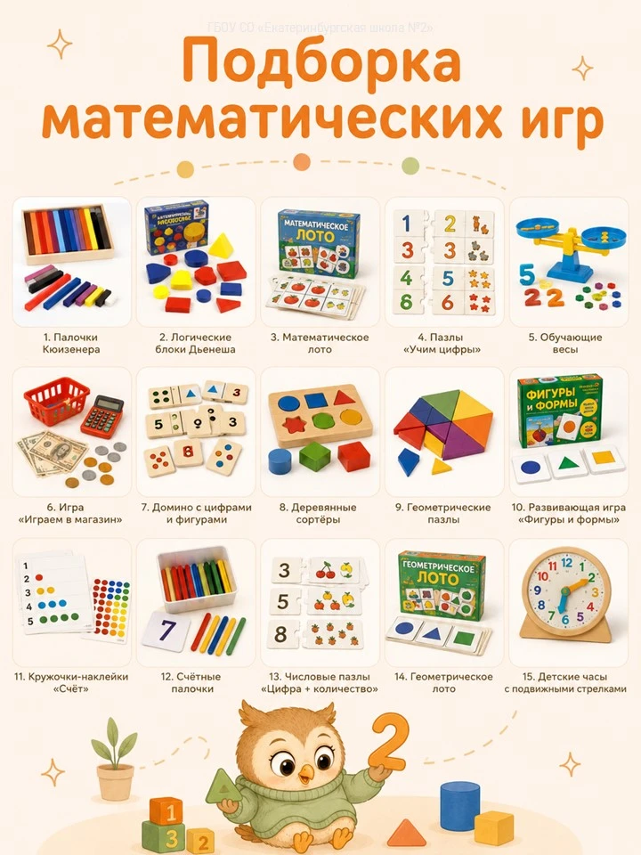 📌 На заметку родителям: дидактические игры для развития математических представлений
