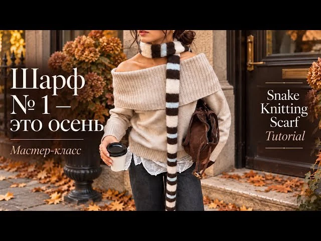 Вяжем модный шарф🌸