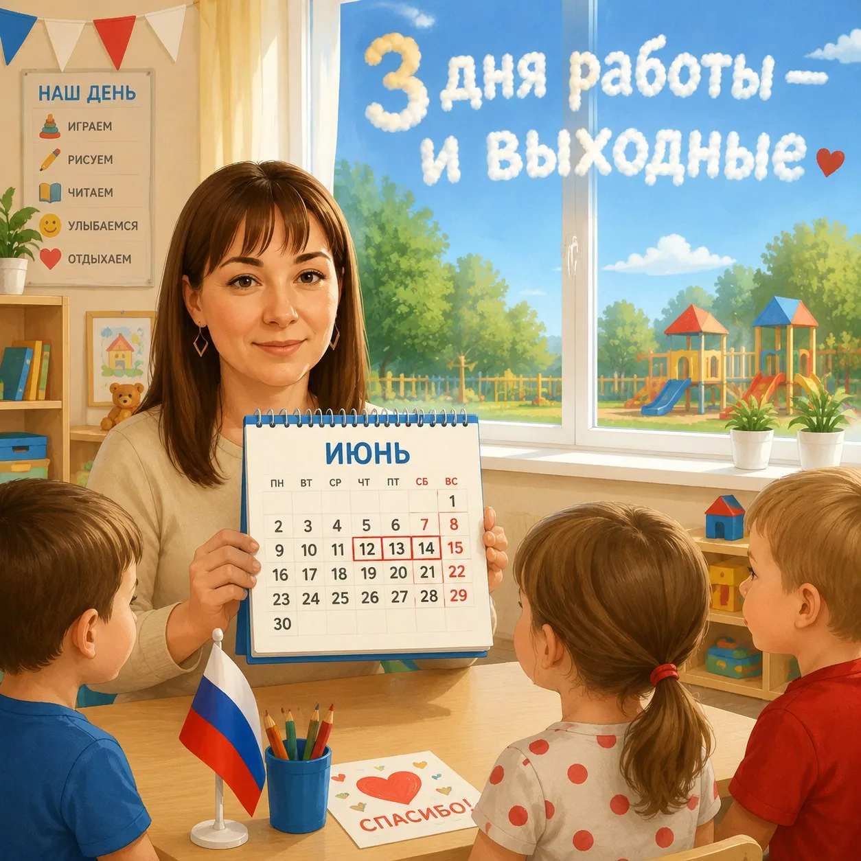 Уважаемые родители!

В связи с празднованием Дня России🇷🇺
просим обратить внимание на изменение ре