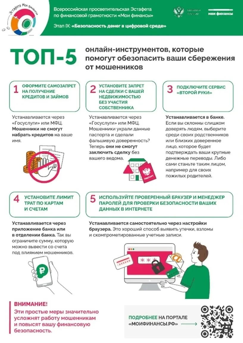 📍ТОП - 5 онлайн-инструментов, которые
помогут обезопасить ваши сбережения
от мошенников

Всероссийс