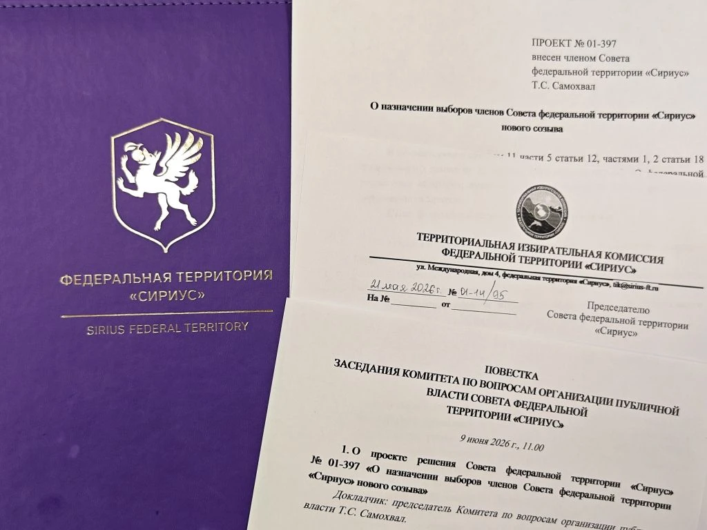 Комитет по вопросам организации публичной власти Совета федеральной территории "Сириус" рассмотрел п