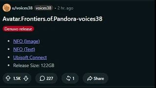 voices38 победил #denuvo у Avatar: Frontiers of Pandora