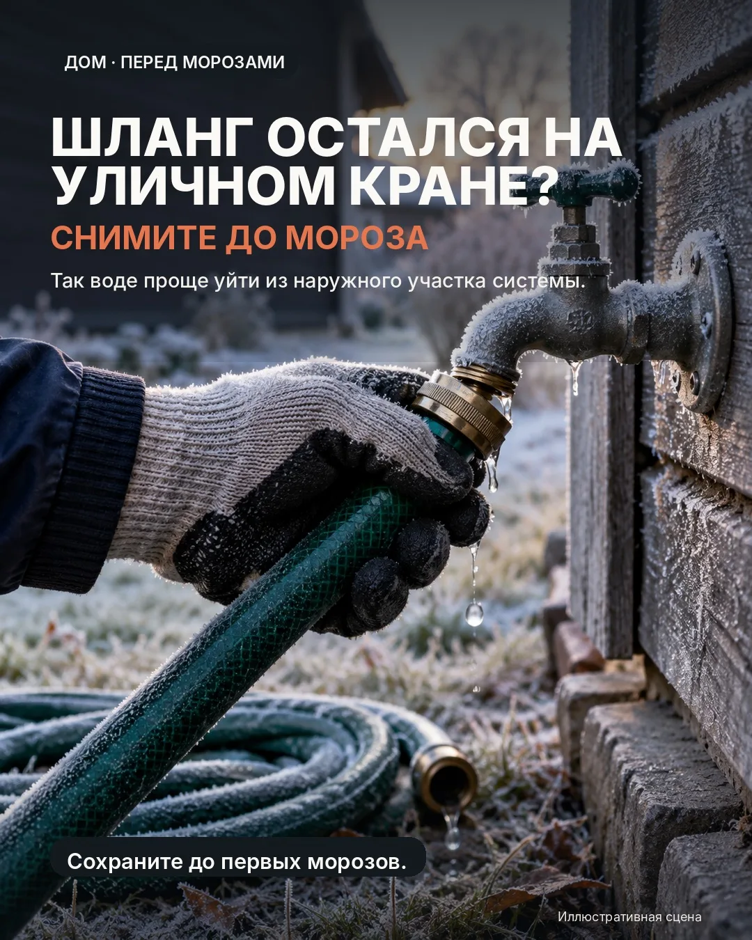 Перед первыми морозами загляните к уличному крану.