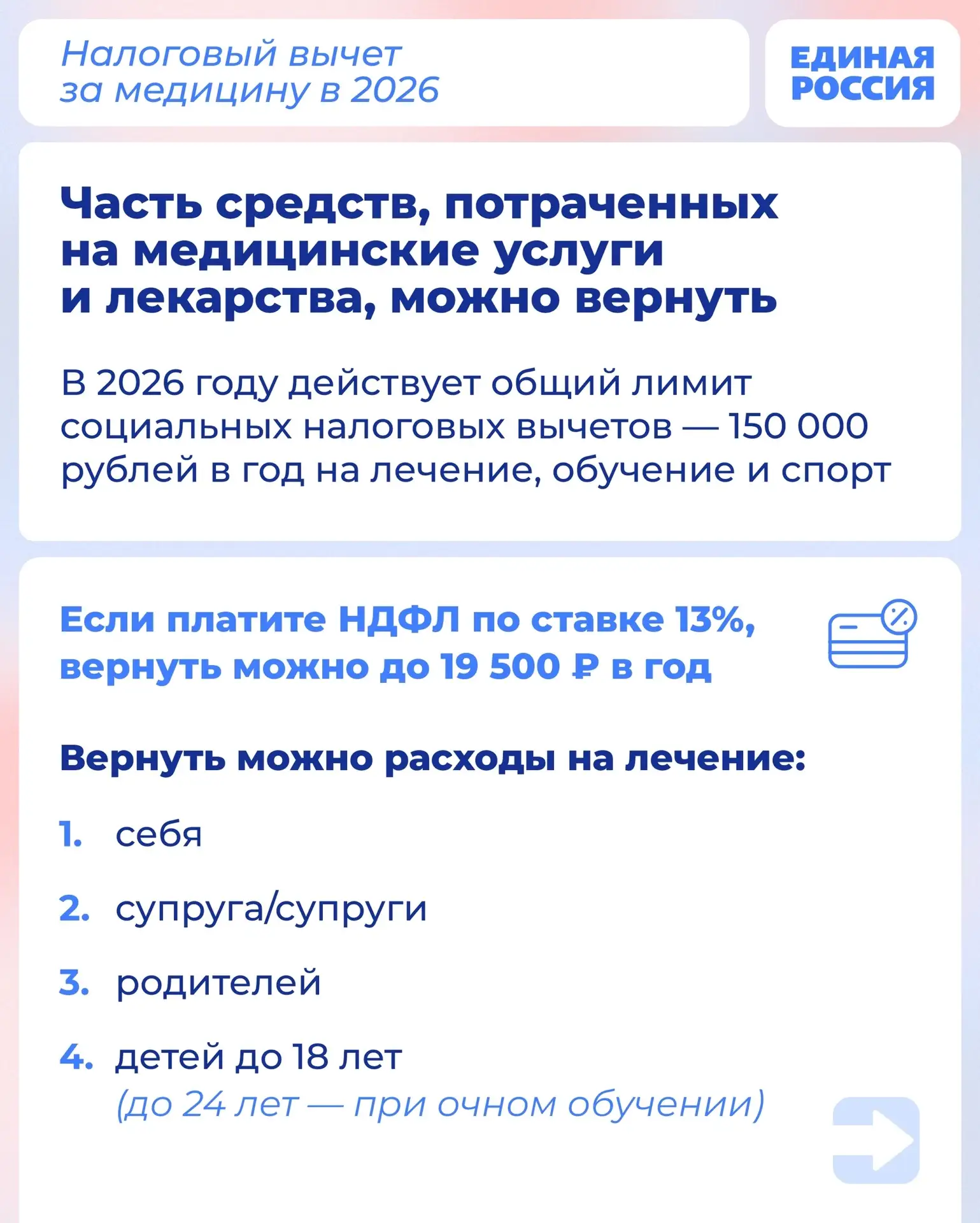 💊Знаете ли вы, что часть средств за лечение можно вернуть в виде налогового вычета? Да...