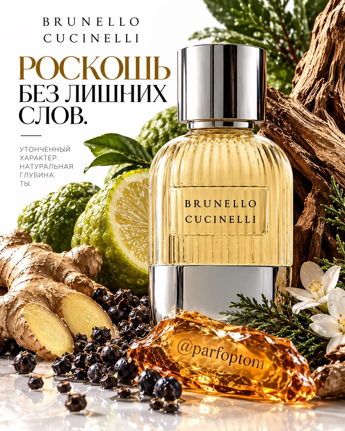 Brunello Cucinelli Pour Homme — холодный перец и чистая, дорогая древесность. 🖤🌿